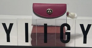 🐼💦 Coach 🐼💦 Rosa Leder Kreditkartenetui Taschenanhänger Schlüsselanhänger 🐼 D24 - Bild 1 von 7