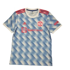 Adidas Blue Manchester Utd FC 3rd Kit Football Shirt UK Men's Size L DD783 - Picture 1 of 8