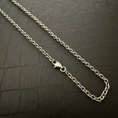 Colar em forma de O de titânio puro largo 3mm leve corrente fina antialérgica - Imagem 1 de 4