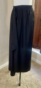 Zoran Vintage Designer 100% Wool Long Skirt, Black With Waterfall Pleat Rare! - Picture 1 of 8