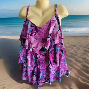 Roamans Badeanzüge für alle wunderschöner gestufter rosa & lila Rüschen-Tankini 16 - Bild 1 von 5
