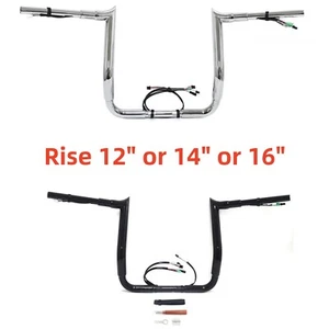 Manillar precableado 12"14"16" para Harley 2014-15 Street Glide Electra Glide FLHTK - Imagen 1 de 10