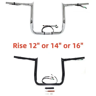 12 " 14 " 16 " Vorverdrahtet Lenker für Harley 2014-15 Street Schiebe Electra - Bild 1 von 4