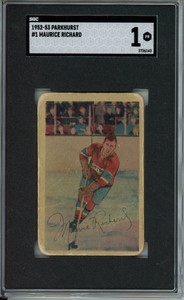 1952-53  PARKHURST MAURICE RICHARD #1 SGC 1