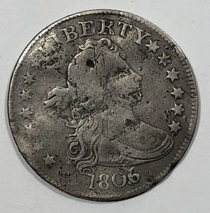 1806 Drape Büste Viertel. .25. Sehr gute Details. Beschädigt.  - Bild 1 von 3