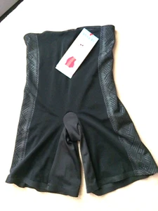 ASSETS BY SPANX sz L Black Luxe & Lean Metallic Mid-Thigh  Shaper Style 2524 NWT - Picture 1 of 9
