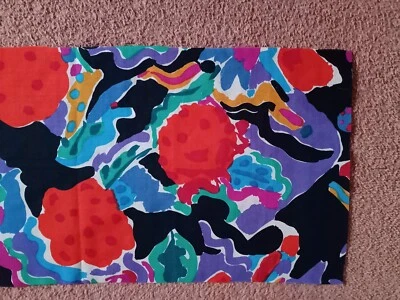Vintage irregular shaped remnant of ABSTRACT Liberty  VARUNA WOOL fabric  - Image 1 of 4