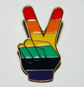 Prendedor PRIDE Colores Signo de Paz Logo Metal Esmalte NUEVO SIN USAR - Imagen 1 de 1