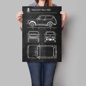 Lada Niva 1600 Car Poster Retro Patent Blueprint Art Print - Picture 1 of 5