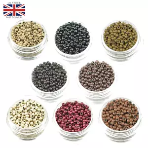 NANO Beads Micro Rings Silicone Lined Hair Extension Loop 3MM 100/200/400/1000UK - Picture 1 of 8