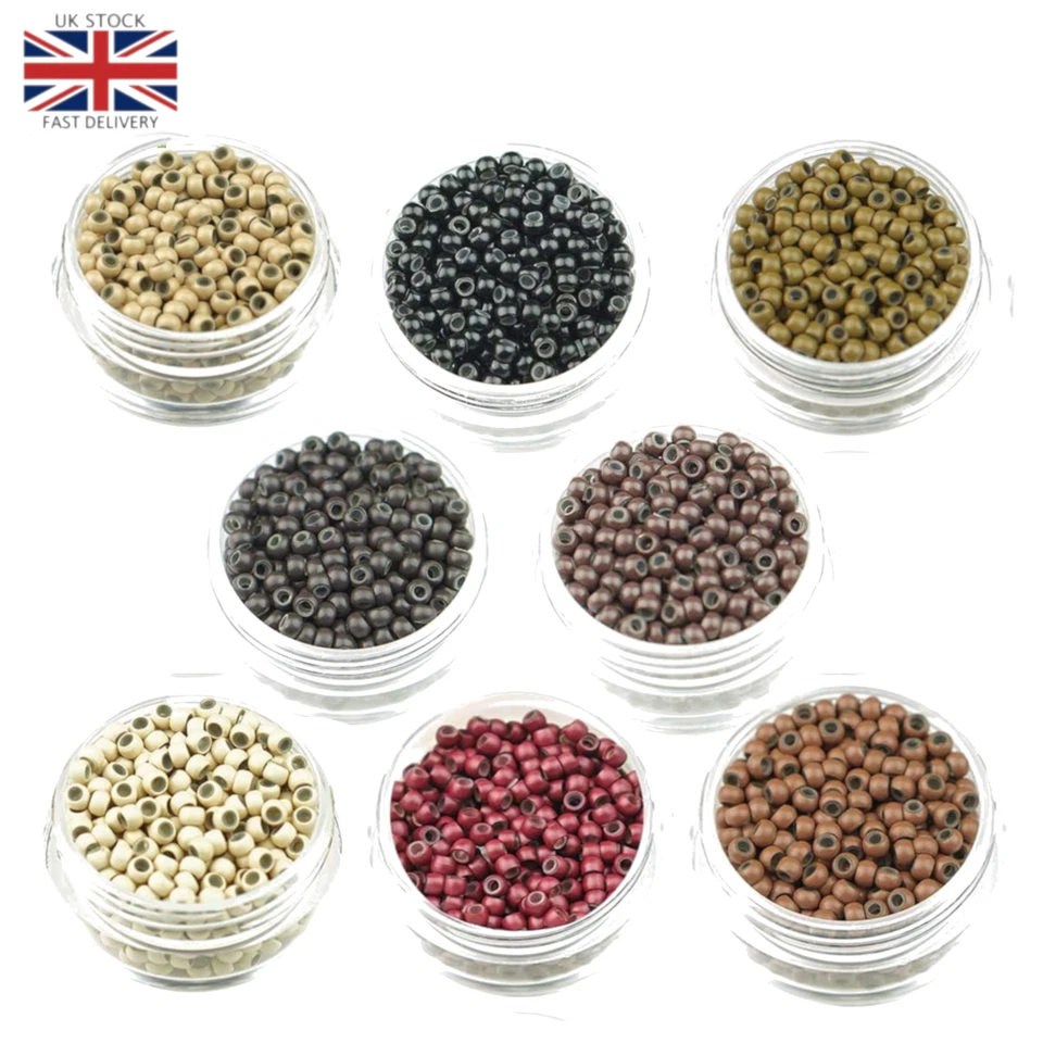NANO Beads Micro Rings Silicone Lined Hair Extension Loop 3MM 100/200/400/1000UK - Image 1 of 1