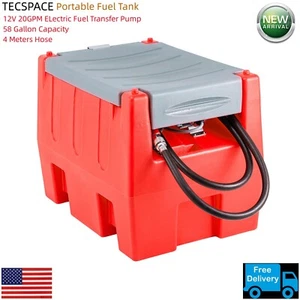 LoJok Red 58 Gallon Gasoline Tank with 12V Electric Fuel Transfer Pump - Picture 1 of 8