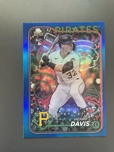 Henry Davis 2024 Topps Holiday #H187 Blue Metallic Glitter RC Rookie - Picture 1 of 2