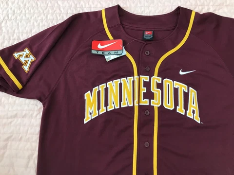 Nike Minnesota Golden Gophers Baseball Jersey Maroon Button Up - Men's: L - NEW Cover