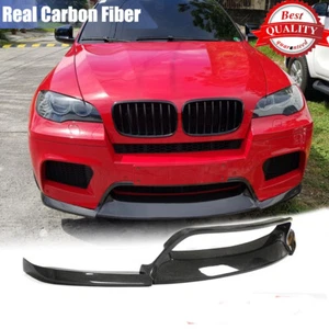 Para BMW X5M E70 X6M E71 2010-14 parachoques delantero de fibra de carbono labio mentón alerón 3PCS - Imagen 1 de 13
