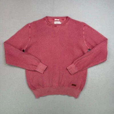 Suéter Pepe Jeans Para Hombre Mediano Ajustado Rosa Rusa Darren Waffle Jersey Pullover Foto 1 de 4
