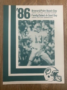 Miami Dolphins 1986 Family Day Program w Dan Marino Cover - Picture 1 of 3