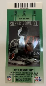 2006 NFL Super Bowl XL Ticket Stub green Pittsburgh Steelers vs Seattle Seahawks - Picture 1 of 2