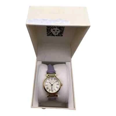 Anne Klein Round Cream Dial Gold Plated Watch w/ Lavender Leather Band New - Image 1 of 4