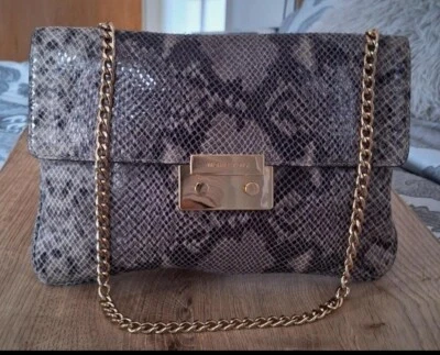 Michael Kors Daria Embossed LeatherClutch Bag Snake Print - Image 1 of 4