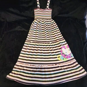 Sanrio Hello Kitty Black Neon Multi-Color Tunic Tank Long Sun dress 14/16 Child - Picture 1 of 19