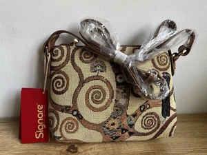 Signare Tapestry Gustav Klimt Tree Of Life Small Crossbody Bag - Picture 1 of 5