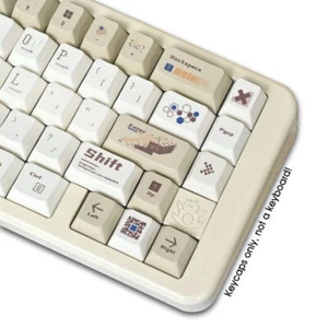 PBT Dyesub Tastenkappen Set Braun Weiß Kirsche Profil für MX Mechanische Tastaturen - Bild 1 von 6