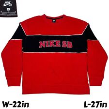 Y2K Nike SB Skate Crewneck Sweatshirt Red Black Chicago Bulls Colorblock Size M