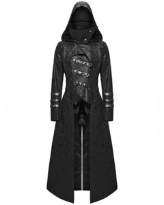 Punk Rave Womens Scorpion Coat Long Jacket Black Gothic Steampunk Hooded Trench - Picture 1 of 13