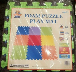 Foam Puzzle Play Mat for Kids 3x3 Feet Floor Playmat 9 Soft Tiles 6 Bright Color - Picture 1 of 5