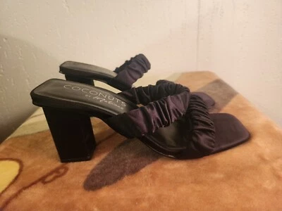 Coconuts by Matisse Womens sz 9 Black First Love Slip On Slides Heels #44 - Image 1 of 4