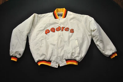 San Diego Padres Majestic 白色夹克男式 4XL Cooperstown Throwback 201123S — 第 1/4 张图片
