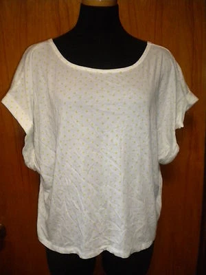 Camiseta Victoria's Secret Tee Shop Lima Lunares Puños Hombro Descubierto Camiseta S Nueva Foto 1 de 4