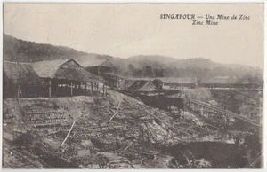 1930 Singapur, Asia mina de zinc - postal vintage - Imagen 1 de 2