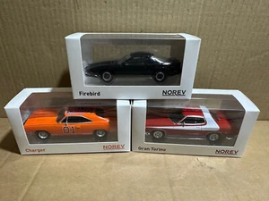 DODGE CHARGER GENERALE LEE + FORD GRAN TORINO + KITT SUPERCAR NOREV - SCALA 1/43 - Foto 1 di 10