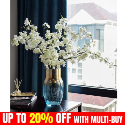 Artificial Cherry Spring Plum Peach Blossom Silk Branch Flower Home Decor NEW