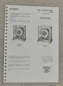LeCoultre Atmos Teileliste für Kaliber Nr. 526 & 528. Dies ist KEINE Kopie - Bild 1 von 2