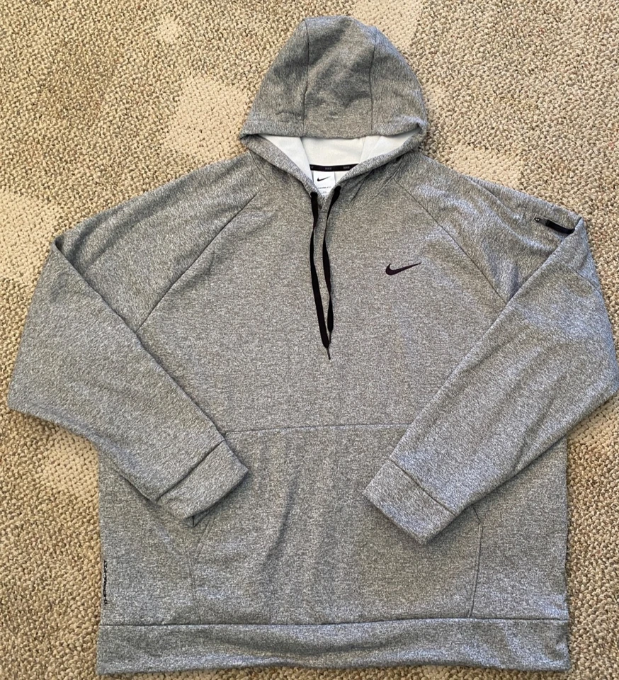Nike Hoodie Sweatshirt Therma-Fit Fleece Zip Pocket Solid DQ4834 Men's Size XXL