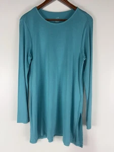 J Jill Teal Perfect Pima Crewneck Tunic Womens Size M - Picture 1 of 9