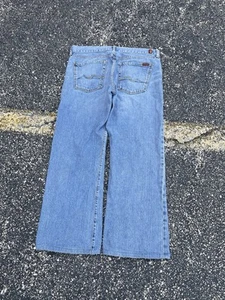 Vintage Seven7 Bootcut baggy faded denim back pocket embroidery 90's jeans Mens - Picture 1 of 9