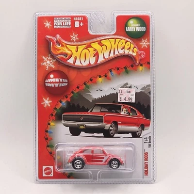 Varillas de vacaciones Hot Wheels 2004 edición limitada Larry Wood rojo VW Beetle H4681 Foto 1 de 4