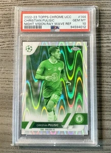 2022-23 Topps Chrome UCC Christian Pulsic Night Vision Ray Wave Ref #/225 PSA 10 - Picture 1 of 8