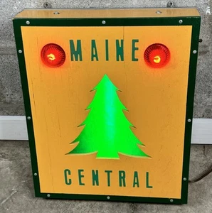 HANDMADE MAIN CENTRAL LIGHT UP TRAIN SIGN From A Model Train Collection - Afbeelding 1 van 11