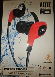Altec Lansing Wasserdicht In-Ear Kopfhörer Rot Ohrhörer Bluetooth Reflektierendes Kabel - Bild 1 von 2