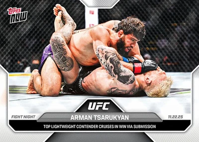 2025 Topps Now UFC #42 Arman Tsarukyan Dan Hooker UFC Fight Night PRESALE - Image 1 of 2