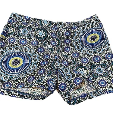 Pantalones Cortos Medallón Banana Republic Mujer Mezcla de Lino Azul Blanco Talla 6 Athleisure Foto 1 de 4