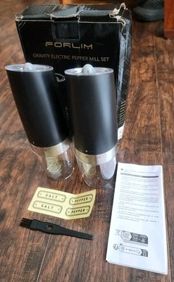 Gravity Electric Salt and Pepper Grinder Set, Automatic Shakers Mills Adjustable - Image 1 of 3