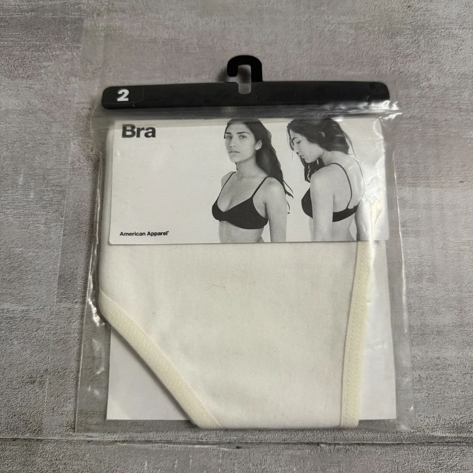 Sujetador Bralette American Apparel Blanco Interlock Talla 2 #7319 NUEVO  Foto 1 de 3