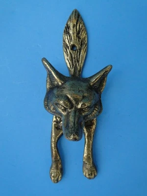 Vintage Antique Solid Brass Fox Head Door Knocker Hardware Home Decoration 6" L - Image 1 of 4