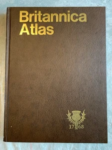 Britannica Atlas 1988 Printing Vintage Vintage Antique Oversized Hardcover HC - Bild 1 von 10